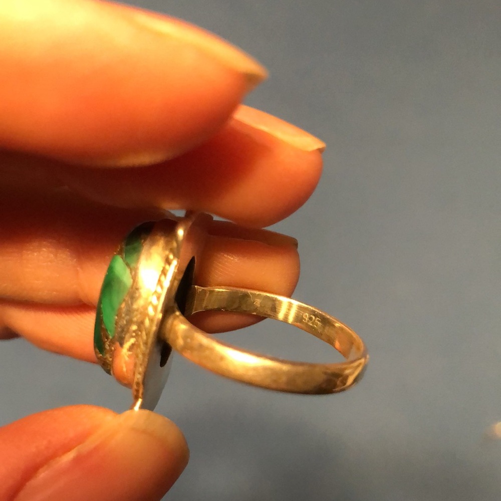 Malachite Inlay Ring - image 3
